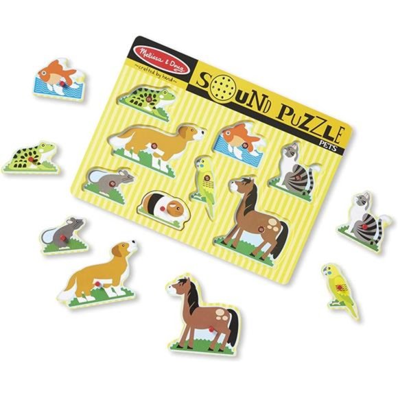 Pets Sound Puzzle - Wooden  With Sound Effects (8 pcs) - For Toddlers - Picture 2 of 6